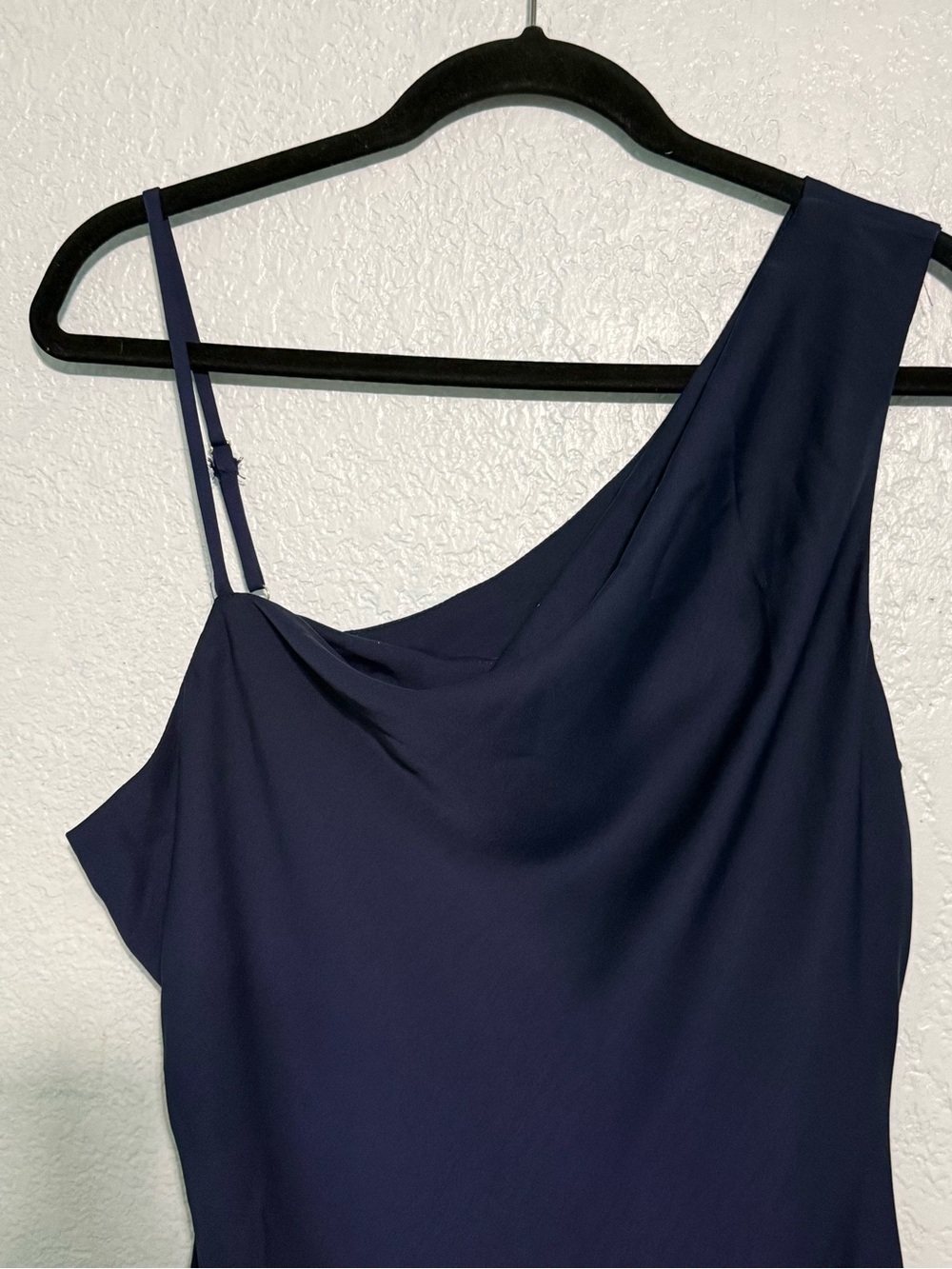 Lulus Navy Blue Asymmetrical One Shoulder Midi Dress Size L - Picture 3 of 6